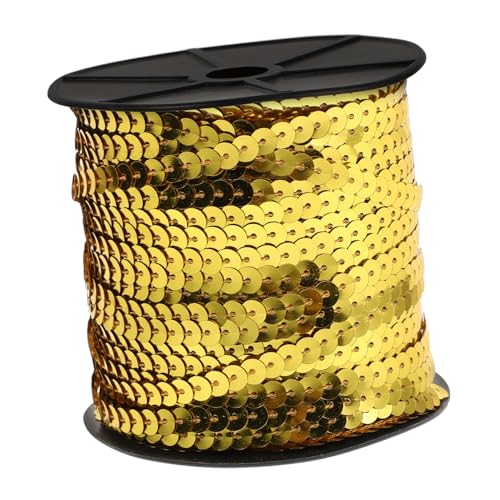 HAPINARY 1 Rolle Goldene Flache Paillettenstreifen, Meerjungfrau Paillettenband, Goldenes Schrägband, Paillettenstoff, Goldenes Polyester Quastenband, Glitzerbesatz Zum Nähen, Goldene HAPINARY 1 Rolle Goldene Flache Paillettenstreifen, Meerjungfrau Paillettenband, Goldenes Schrägband, Paillettenstoff, Goldenes Polyester Quastenband, Glitzerbesatz Zum Nähen, Goldene von HAPINARY