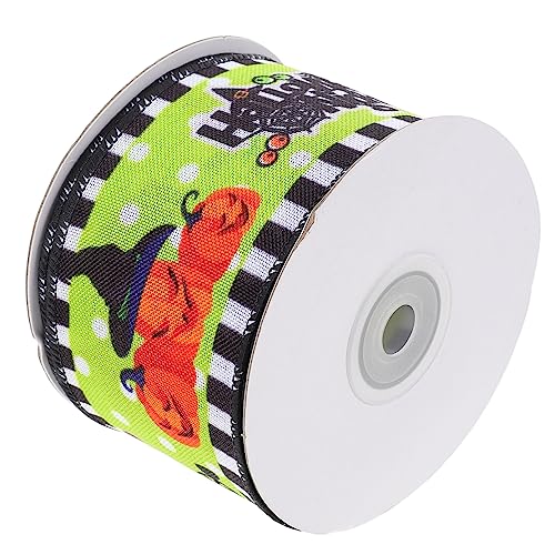 HAPINARY 1 Rolle Halloween Dekorationsband mit Drahtkante Yards Hochwertigem für Geschenkverpackungen und Partydekorationen Farbenfrohe Muster und Langlebig für Bastelprojekte HAPINARY 1 Rolle Halloween Dekorationsband mit Drahtkante Yards Hochwertigem für Geschenkverpackungen und Partydekorationen Farbenfrohe Muster und Langlebig für Bastelprojekte von HAPINARY