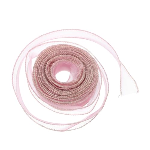 HAPINARY 1 Rolle Meerjungfrau-Band Hochzeitsdekorationsbänder Chiffon -Band Bogenbänder Party-Verschönerungsband Bänder für Blumenarrangements Blumenverpackungsband Polyester Roségold von HAPINARY