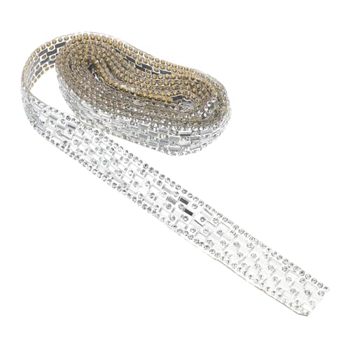 HAPINARY 1 Rolle Strassgürtel, DIY Bastelstreifen, Strassband, Strassstoff, Bling Wrap Strasssteine, Strassbesatz, Ornamentband, Musterpatch, Verpackungsband, Strassaufkleber von HAPINARY