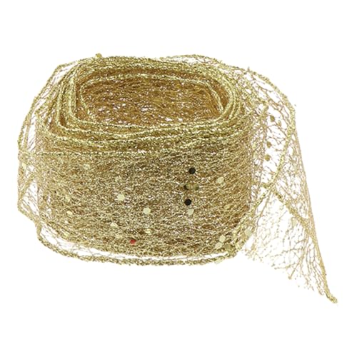 HAPINARY 1 Rolle Weihnachtsband Verdrahtetes Band Breites Goldband Goldenes Drahtband Gold Drahtband Zierleiste Zum Nähen Bänder Für Handwerk Hochzeitsband Goldenes Netzband Schnur Golden HAPINARY 1 Rolle Weihnachtsband Verdrahtetes Band Breites Goldband Goldenes Drahtband Gold Drahtband Zierleiste Zum Nähen Bänder Für Handwerk Hochzeitsband Goldenes Netzband Schnur Golden von HAPINARY
