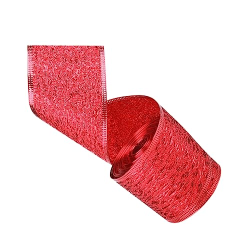 HAPINARY 1 Rolle Weihnachtsband mit Druck Dekoratives Geschenkband Rot Breit für Festliche Verpackungen und Weihnachtsdekoration Langlebiges mit Festlichem Design von HAPINARY
