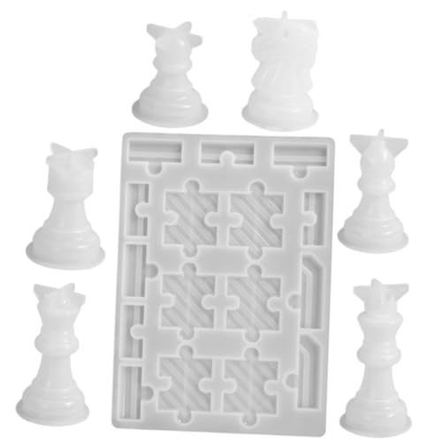 HAPINARY 1 Satz DIY Silikonform für Schachfiguren Teiliges mit Schachbrett Gießform für Kreative Bastelprojekte und Entspannende Spieleabende mit Familie und Freunden von HAPINARY