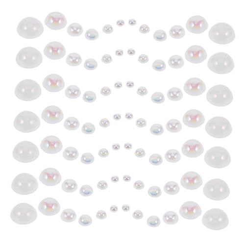 HAPINARY 1 Schachtel Kunststoff Halbrund Perlen Nail Art Charms Fächer DIY Nageldekorationen für Partys Hochzeiten Geburtstage Langlebige Verblassungsfreie Pearl Nail Chunky Flakes Zubehör von HAPINARY