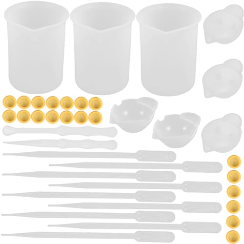 HAPINARY 1 Set Harzbecher, Silikonwerkzeug, Harz Kits, Harz Schmuckformen, Mischbecher, Schmuckwerkzeuge, Harzschmuckherstellungszubehör, Werkzeuge Für Die Schmuckherstellung, Messbecher von HAPINARY