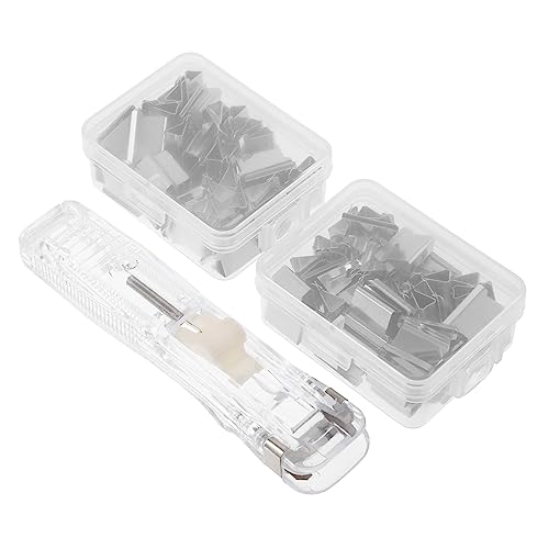 HAPINARY 1 Set Hefterschieber Clips, Bürobedarf, Hefter Mit Clips, Manuelle Bürohefter, Papierklammerspender, Bürobedarf, Binderclips, Schulhefter, Hefter Ohne Klammern von HAPINARY