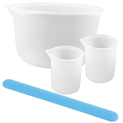 HAPINARY 1 Set Messbecher Für Epoxidharz Kristallkleber, Kleber Dosierbecher, Mischbecher Für Epoxidharz, Silikon Messbecher, Silikon Rührstab, Bastelwerkzeug, Epoxid Bastelwerkzeug von HAPINARY