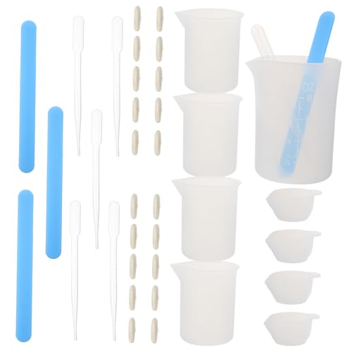 HAPINARY 1 Set Messbecher Werkzeuge Für Die Schmuckherstellung, Silikonharz Mischbecher, Harz Kits, Silikonformen Für Harzhandwerk, Herstellungsbedarf, Silikonbecher Mischstäbe, Harzformen HAPINARY 1 Set Messbecher Werkzeuge Für Die Schmuckherstellung, Silikonharz Mischbecher, Harz Kits, Silikonformen Für Harzhandwerk, Herstellungsbedarf, Silikonbecher Mischstäbe, Harzformen von HAPINARY