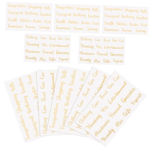 HAPINARY 10 Blatt Bargeld Budget Aufkleber, Selbstklebende Etiketten Für Bargeldumschläge, Klassifizierung Von Budget Etiketten, Etiketten Für Zuhause, Etiketten Für Zuhause, Buchstaben, von HAPINARY