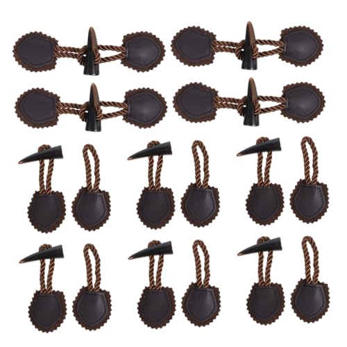 HAPINARY 10 Paare Resin Horn Knebelknöpfe Dunkelbraun für Wintermäntel Langlebige DIY Nähknöpfe Ersatz Knöpfe für Wollmäntel Robuste Verschlussknöpfe für Damen und Herrenjacken von HAPINARY