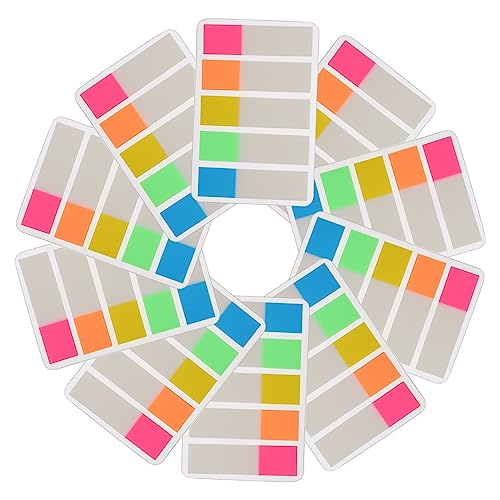 HAPINARY 10 Sätze Haftnotizen Selbstklebende Index Tabs Leuchtfarben für Notizen Bücher und Dokumente für Büro Schule und Organisation von HAPINARY