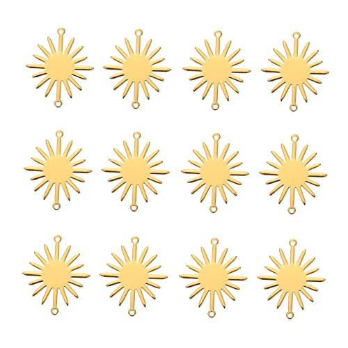 HAPINARY 10 Stück Doppelt Hängende Sonnenblumen Kupfer Armband Verbindungsstücke Goldfarbe Handgemachte Schmuckzubehör für DIY und Armbänder HAPINARY 10 Stück Doppelt Hängende Sonnenblumen Kupfer Armband Verbindungsstücke Goldfarbe Handgemachte Schmuckzubehör für DIY und Armbänder von HAPINARY