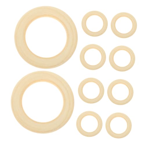 HAPINARY 10 Stück Holzschmuck Holzringverbinder Holz Makramee Ring Makramee Ring Holzringe Holzringe Zur Anhängerherstellung Holzreifen Zum Basteln Holzring Beige von HAPINARY