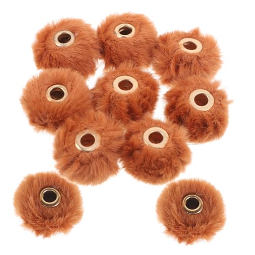 HAPINARY 10 Stück Kunstfell Pompons Perlen Bastelzubehör für DIY Schmuck für Ohrringe und Armbänder Weiche und Bequeme Pompon Charms Vielseitig Einsetzbar Braun von HAPINARY