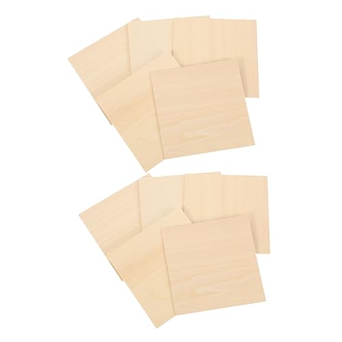 HAPINARY 10 Stück Lindenholzbretter, Blanke Holzbretter, Blanke Holzscheiben, DIY Holzplanken, Rechteckige Holzscheiben, Unbemalte Holzscheiben, Holzscheiben Zum Basteln, Schlichte von HAPINARY