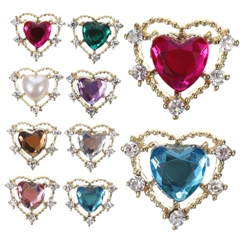 HAPINARY 10 Stück Love Nail Art Schmuck Nagel DIY Charms Strasssteine ​​Zum Basteln Nail Art Crafts DIY Zubehör Für Nagel Strasssteine ​​Nagel Basteln Strasssteine ​​Maniküre Schmuck von HAPINARY