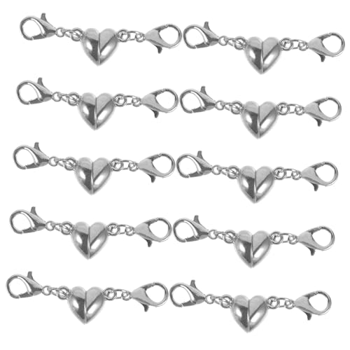 HAPINARY 10 Stück Magnetschnallenschmuck Verschlüsse Schließe Schnalle Schmuck Magnetverschluss-anschlüsse Magnetverschlüsse Für Halsketten Schmuck Diy Verschluss Silver Kupferlegierung von HAPINARY
