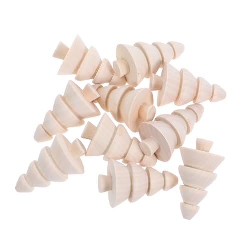 HAPINARY 10 Stück Mini Holz-weihnachtsbäume Naturbelassen Unbemalt Leichte DIY Holz-bastelmaterialien für Festival-dekorationen und Weihnachtsfeier Ornamente von HAPINARY