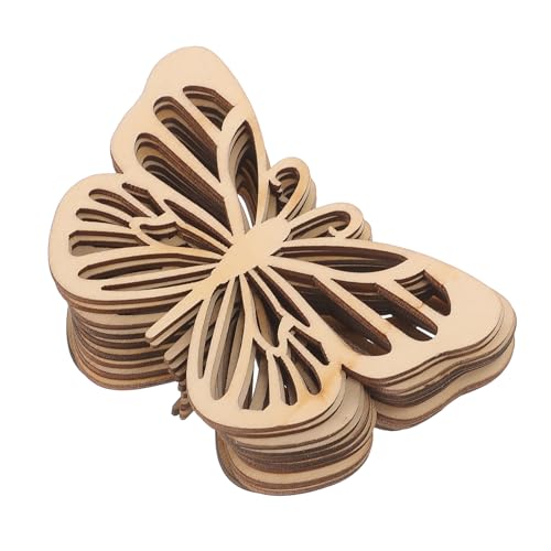 HAPINARY 10 Stück Schmetterlings Holzspäne, DIY Graffiti Scheiben, Schmetterlinge, Holzscheibe, Graffiti Holzspäne, Handgefertigte Gemäldeausschnitte, Holzflügelscheiben, Schmetterlinge, von HAPINARY