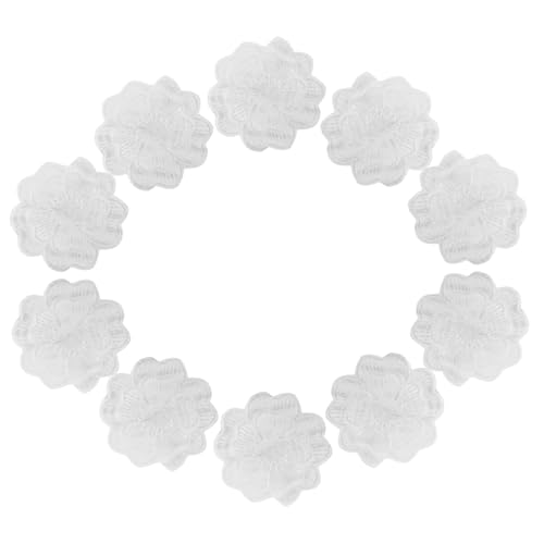 HAPINARY 10 Stück Spitzen -dekorationsstofffleck Patch Stickstoffaufkleber Stoffreparaturaufkleber Kleine Kleiderflicken Spitzenstickerei Applikationen Dekorative Nähflecken Organza Weiß von HAPINARY