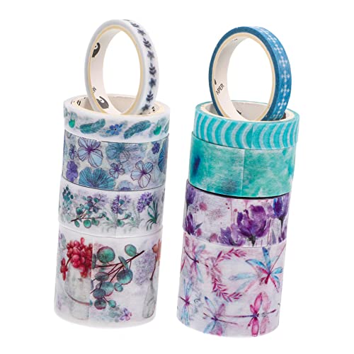 HAPINARY 10 Stück Teiliges Aquarell Washi Tape Dekoratives Klebeband mit Floralen Mustern für Scrapbooking DIY Handwerk Journals und Geschenkverpackungen von HAPINARY