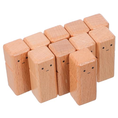 HAPINARY 10 Stück Teiliges Beechwood Montessori Holzfiguren Unbemalte für DIY Basteln Pädagogische Holzpuppen Ergonomisch Langlebig Natürliche Holzoptik von HAPINARY