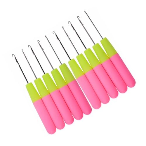 HAPINARY 10 Stück Teiliges Dreadlocks Häkelnadelset Große Kunststoff Häkelnadeln für Haarverlängerungen und Dreadlocks Einfach zu Bedienen für DIY und Professionelle Anwendungen von HAPINARY