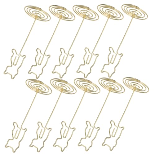 HAPINARY 10 Stück Teiliges Metall Notizklammer Halter Stand Starker Klammerhalter für Tischkarten Memo Fotos Vielseitiger Kartenhalter für Büro Restaurant Hochzeit Geburtstag von HAPINARY