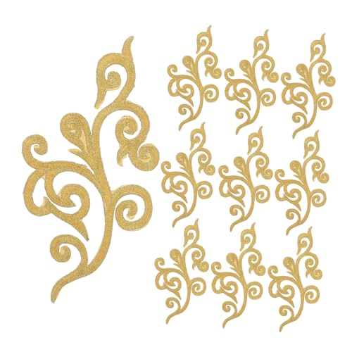 HAPINARY 10 Stück Teiliges Selbstklebende Goldene Stickerei Applikationen mit Wolkenmuster Einfache Anbringung zum Aufbügeln und Aufnähen Dekorative Verzierungen für Hochzeitskleider von HAPINARY