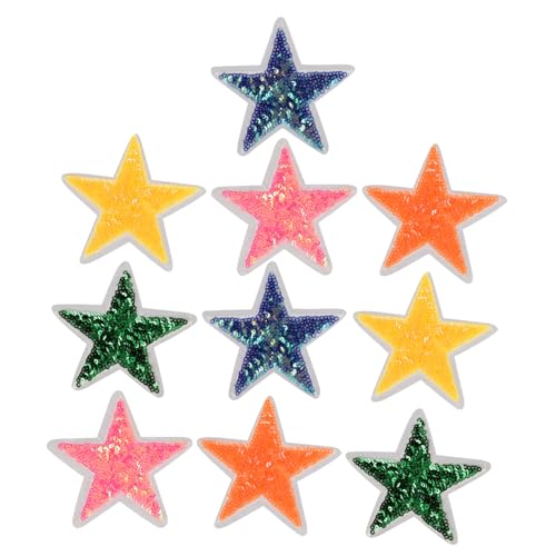HAPINARY 10 Stück Teiliges Stern Pailletten Aufnäher zum Nähen Kleine Bestickte Reparatur Patches für Kleidung Taschen Hüte Vielseitige DIY Dekoration Leicht und Kompakt HAPINARY 10 Stück Teiliges Stern Pailletten Aufnäher zum Nähen Kleine Bestickte Reparatur Patches für Kleidung Taschen Hüte Vielseitige DIY Dekoration Leicht und Kompakt von HAPINARY