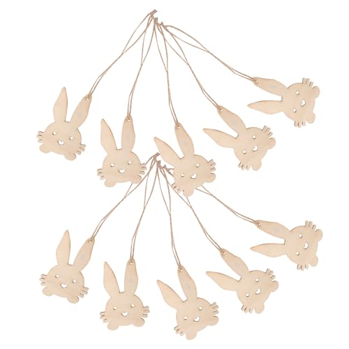 HAPINARY 10 Stück Teiliges Unbemalte Holzhasen Bastelset für Ostern Diy Malen Leichte Holzfiguren Osterdekoration Süße Hasenform für Tischdeko von HAPINARY