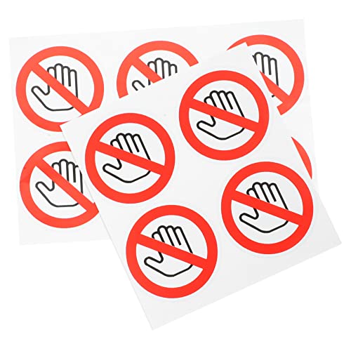 HAPINARY 10 Stück Warnschild Aufkleber, Sicherheits Vorsichtsschild Aufkleber, „Nicht Berühren“ Aufkleber, Sicherheits Warnschild Aufkleber, Runde Schilder, Aufkleber, Etiketten, Tägliche von HAPINARY