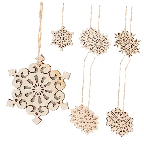 HAPINARY 10 Stück Weihnachts Holzanhänger, Graffiti Zubehör, DIY Weihnachtsausschnitte, Graffiti Holzscheiben, Blanke Holzspäne, Holzchips, Zarter Weihnachtsanhänger, Handgefertigte von HAPINARY