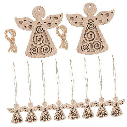 HAPINARY 10 Teiliges Holzsplitter Anhänger Set, DIY Holzspäne, Hängendes Ornament, Dekoration, Verzierungen Zum Basteln, Holzornamentscheiben, Bastelornamente, Holz Hängeschild, Unfertige HAPINARY 10 Teiliges Holzsplitter Anhänger Set, DIY Holzspäne, Hängendes Ornament, Dekoration, Verzierungen Zum Basteln, Holzornamentscheiben, Bastelornamente, Holz Hängeschild, Unfertige von HAPINARY