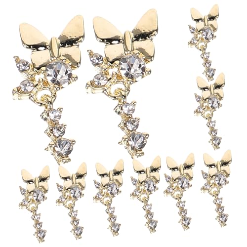 HAPINARY 10 Teiliges Nail Art Schmetterling Nagel Charms aus Kleine Dekorative Nagelsteine für Mädchen DIY Maniküre Schmuck Vielseitig Kombinierbar Glänzende Nagelverzierung für von HAPINARY