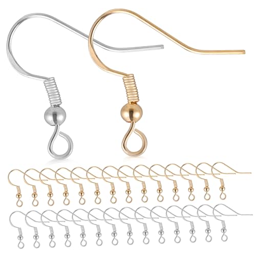 HAPINARY 100 Paare Teiliges Ohrhaken für Damen mit Transparenten Ohrverschluss Stoppern Leichte Ergonomische Ohrringhaken in Silber und Gold für DIY Schmuckherstellung und Basteln HAPINARY 100 Paare Teiliges Ohrhaken für Damen mit Transparenten Ohrverschluss Stoppern Leichte Ergonomische Ohrringhaken in Silber und Gold für DIY Schmuckherstellung und Basteln von HAPINARY