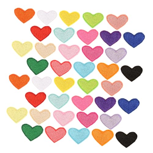 HAPINARY 100 Stück Bunte Herz Aufnäher Zum Aufbügeln Und Aufnähen Bestickte Stoffapplikationen Für Kleidung Jacken Schuhe Vielseitige DIY Dekoration Und Reparatur von HAPINARY