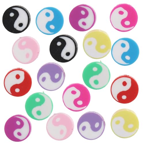 HAPINARY 100 Stück Bunte Tai Chi Perlen Flach Harmonie Muster DIY Schmuckherstellung Leicht für Armbänder Halsketten Basteln Zubehör HAPINARY 100 Stück Bunte Tai Chi Perlen Flach Harmonie Muster DIY Schmuckherstellung Leicht für Armbänder Halsketten Basteln Zubehör von HAPINARY