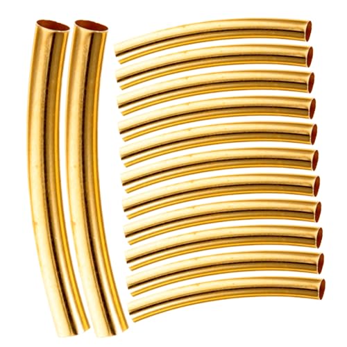 HAPINARY 100 Stück Gebogene Kupferröhren Zubehör, Armband, Gebogene Röhrenperlen, Schmuckröhren Abstandshalterperlen, Schmuckbastelröhre, Schmuckzubehör, Metallperlen Zur von HAPINARY