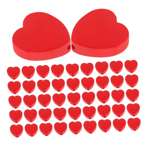 HAPINARY 100 Stück Herz Holzperlen für Schmuckherstellung Valentinstag DIY Bastelperlen Herzförmige Spacerperlen Natürliche Holzperlen für Armbänder und von HAPINARY