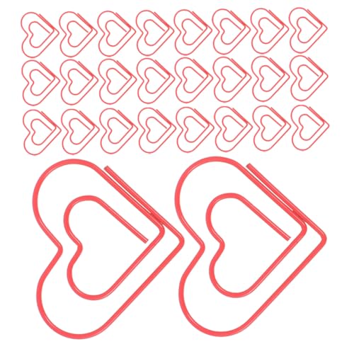 HAPINARY 100 Stück Herzförmige Büroklammern Rot Metall Dekorative Paper Clips Für Planer Organisation Scrapbooking Und Kreative DIY Projekte von HAPINARY