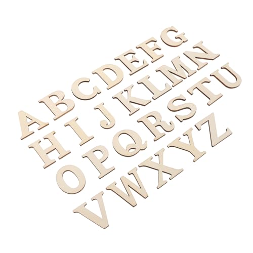 HAPINARY 100 Stück Holzspäne Mit Englischem Alphabet, Blanke Buchstabenausschnitte, DIY Bastelzubehör, Holzscheiben, DIY Malmaterialien, Unbemalte Ausschnittanhänger, DIY Ausschnittdekor, von HAPINARY