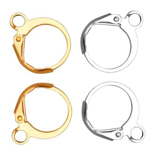 HAPINARY 100 Stück Ohrringhaken aus Metall Französische Offene Ohrhaken in Gold und Silber Rostfrei Langlebig zum Selbermachen von Schmuck für Damen und Mädchen HAPINARY 100 Stück Ohrringhaken aus Metall Französische Offene Ohrhaken in Gold und Silber Rostfrei Langlebig zum Selbermachen von Schmuck für Damen und Mädchen von HAPINARY