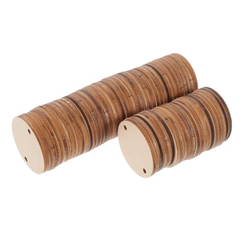 HAPINARY 100 Stück Runde Holzetiketten, Holzausschnitte Zum Basteln, Holzausschnitte, Kleine Runde Scheiben, Unfertige Scheiben, Blanke DIY Holzornamente, Blanke Holzornamente Zum Basteln von HAPINARY