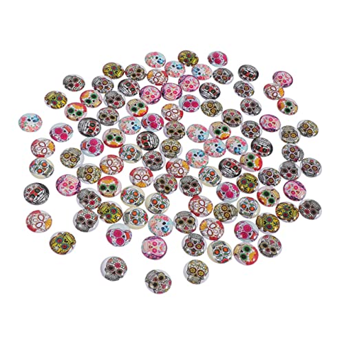 HAPINARY 100 Stück Schmuckzubehör, Glaskuppel Patches, Glas Edelstein Patches, Glas Cabochons, DIY Edelsteine, Halloween Bastelarbeiten, Edelsteinfarbener Edelstein Patches, DIY von HAPINARY