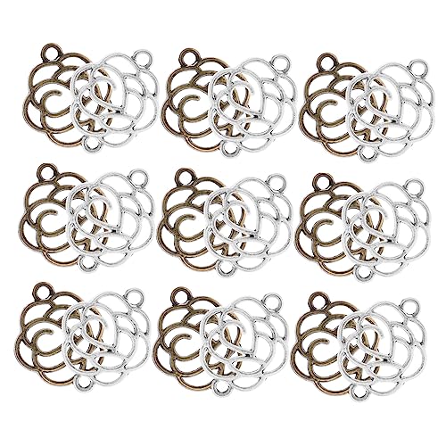 HAPINARY 100 Stück Teiliges Vintage Blumen Verbinder Schmuckverbinder Charms für Halsketten Armbänder Ohrringe DIY Antiksilber Bronze Legierung Filigrane Anhänger für Kreative von HAPINARY
