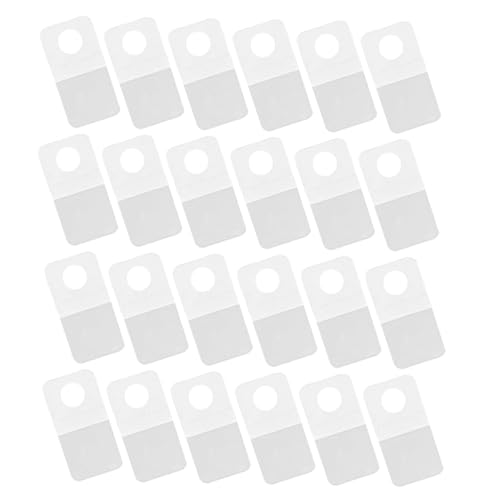 HAPINARY 100 Stück Transparente Selbstklebende Pvc hängelabels mit Rundem Loch Vielseitig für Einzelhandel Büro und Zuhause Robustes Material Minimalistisches Design für Kleine Leichte von HAPINARY