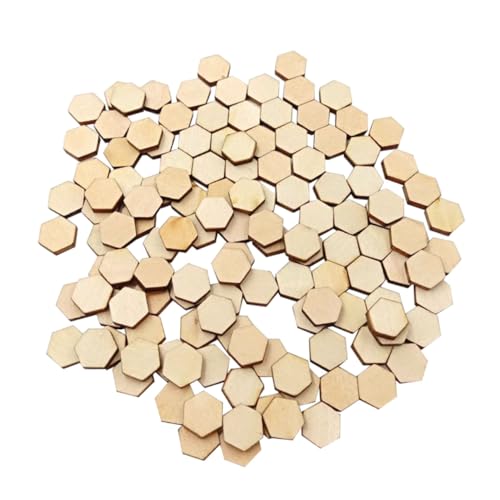 HAPINARY 100 Stück Unbehandelte Bienenwaben Holzscheiben Holzstücke für DIY Basteln Kinderpuzzle Handgemalt Holzplatten Bastelzubehör Geschenkdekoration Holzornamente von HAPINARY