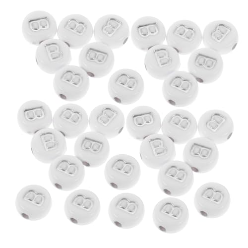 HAPINARY 100 Stück Weiße Acryl Buchstabenperlen B Flach-rund mit Silbernem Alphabet Leichte DIY Schmuckperlen für Armbänder Halsketten Schlüsselanhänger Vielseitig für Bastelprojekte HAPINARY 100 Stück Weiße Acryl Buchstabenperlen B Flach-rund mit Silbernem Alphabet Leichte DIY Schmuckperlen für Armbänder Halsketten Schlüsselanhänger Vielseitig für Bastelprojekte von HAPINARY