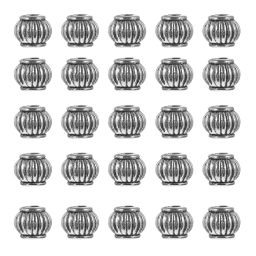 HAPINARY 100stücke Silbern Kürbis Laternen Perlen Runde Spacer Perlen Für Diy Schmuck Armbänder Und Ohrringe Und Kreativ von HAPINARY